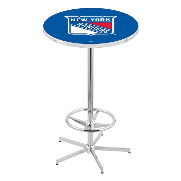 42" Chrome New York Rangers Pub Table